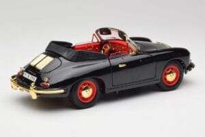 Porsche 356B Cabriolet Musta Bburago 1:18 3031D Metalli — kuva 3 / 8