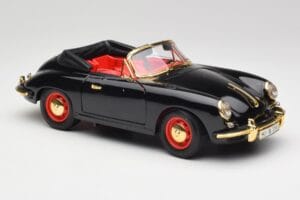Porsche 356B Cabriolet Musta Bburago 1:18 3031D Metalli — kuva 6 / 8