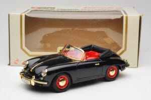 Porsche 356B Cabriolet Musta Bburago 1:18 3031D Metalli — kuva 8 / 8