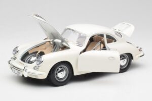 Porsche 356B Valkoinen Bburago 1:18 3021-M3 Metalli — kuva 2 / 8