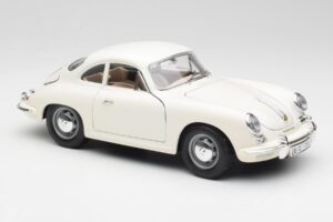 Porsche 356B Valkoinen Bburago 1:18 3021-M3 Metalli — kuva 6 / 8