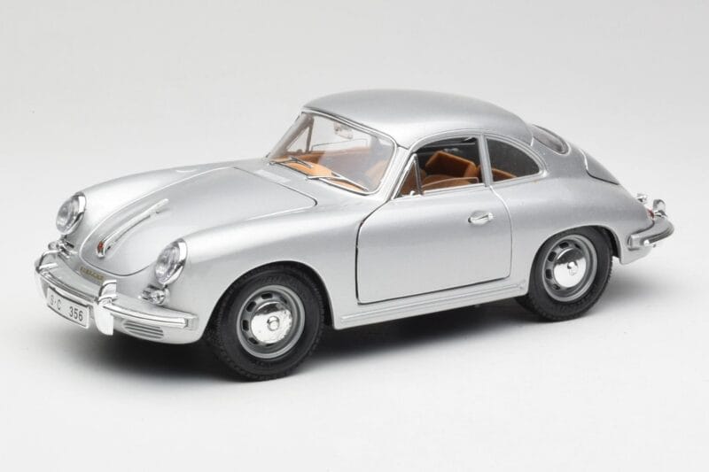 Porsche 356B Hopea & Ruskea Sisusta Bburago 1:18 3021-M2 Metalli