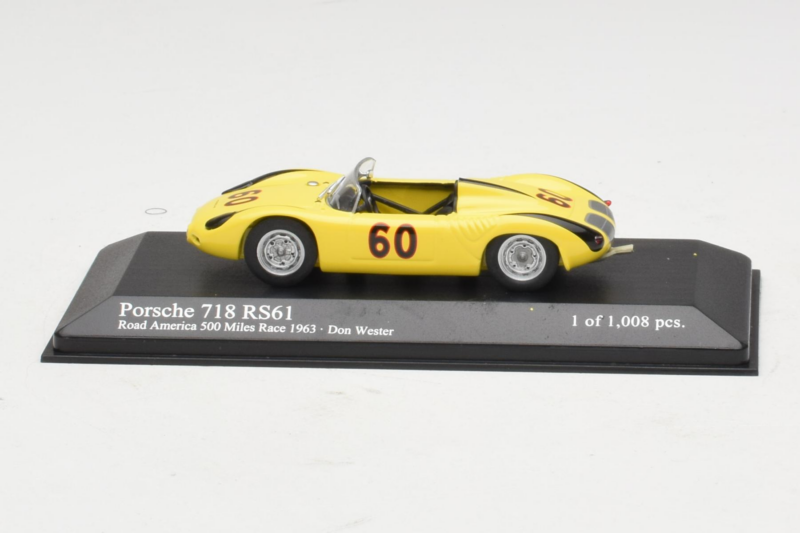 Porsche 718 RS61 #60 D. Wester Road America 500 Miles 1963 Minichamps 1:43 430636560 Metalli