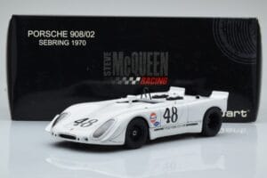 Porsche 908/02 #48 S. McQueen / P. Revson 12 Hours of Sebring 2nd Place Post Race Version 1970 AUTOart 1:18 87072 Metalli — kuva 8 / 8