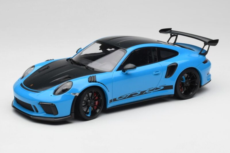 Porsche 911 991.2 GT3 RS Miami Sininen Weissach Package & Mustat Magnesium Pyörät Minichamps 1:18 153068231 Metalli