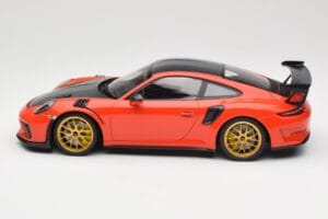 Porsche 911 991.2 GT3 RS Weissach Package Lava Orange Kultaiset Magnesium Vanteet Minichamps 1:18 153068227 Metalli — kuva 3 / 6