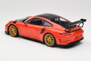 Porsche 911 991.2 GT3 RS Weissach Package Lava Orange Kultaiset Magnesium Vanteet Minichamps 1:18 153068227 Metalli — kuva 5 / 6