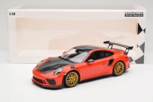 Porsche 911 991.2 GT3 RS Weissach Package Lava Orange Kultaiset Magnesium Vanteet Minichamps 1:18 153068227 Metalli — kuva 6 / 6