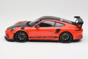 Porsche 911 991.2 GT3 RS Weissach Package Lava Orange Wording Mustat Magnesium Vanteet Minichamps 1:18 153068226 Metalli — kuva 3 / 6