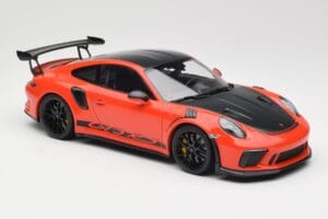 Porsche 911 991.2 GT3 RS Weissach Package Lava Orange Wording Mustat Magnesium Vanteet Minichamps 1:18 153068226 Metalli — kuva 4 / 6