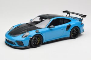 Porsche 911 991.2 GT3 RS Weissach Package Shark Blue Mustat Magnesium Vanteet Minichamps 1:18 153068224 Metalli