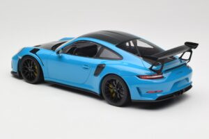 Porsche 911 991.2 GT3 RS Weissach Package Shark Blue Mustat Magnesium Vanteet Minichamps 1:18 153068224 Metalli — kuva 5 / 6