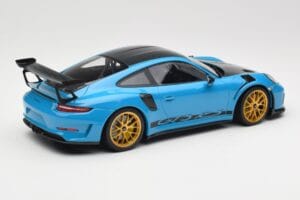 Porsche 911 991.2 GT3 RS Weissach Package Shark Blue Wording Kultaiset Magnesium Vanteet Minichamps 1:18 153068237 Metalli — kuva 2 / 6