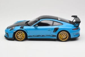 Porsche 911 991.2 GT3 RS Weissach Package Shark Blue Wording Kultaiset Magnesium Vanteet Minichamps 1:18 153068237 Metalli — kuva 3 / 6