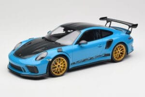Porsche 911 991.2 GT3 RS Weissach Package Shark Blue Wording Kultaiset Magnesium Vanteet Minichamps 1:18 153068237 Metalli