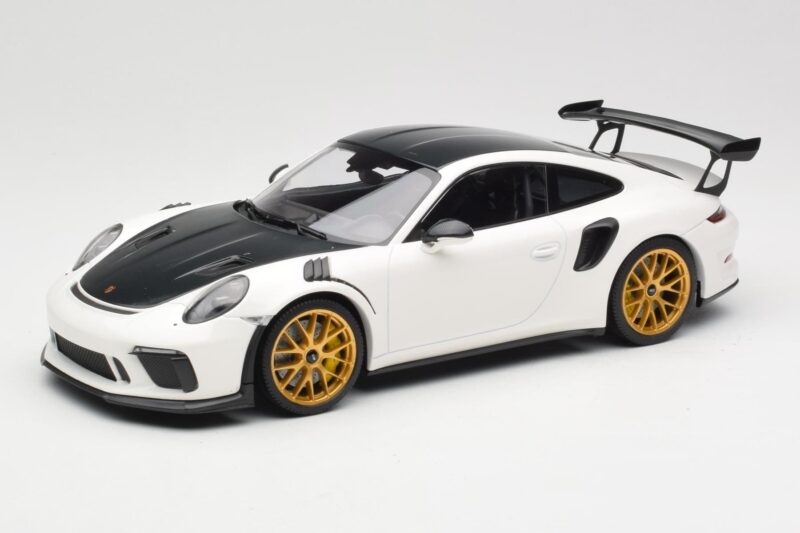 Porsche 911 991.2 GT3 RS Weissach Package Valkoinen Kultaiset Magnesium Vanteet Minichamps 1:18 153068238 Metalli