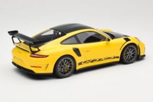 Porsche 911 991.2 GT3 RS Keltainen Weissach Package Platinum Wheels Minichamps 1:18 155068221 Metalli — kuva 2 / 6