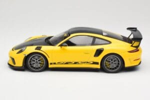 Porsche 911 991.2 GT3 RS Keltainen Weissach Package Platinum Wheels Minichamps 1:18 155068221 Metalli — kuva 3 / 6