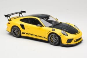 Porsche 911 991.2 GT3 RS Keltainen Weissach Package Platinum Wheels Minichamps 1:18 155068221 Metalli — kuva 4 / 6