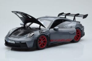 Porsche 911 992 GT3 RS Arctic Harmaa Pyro Punainen Norev 1:18 187350 Metalli — kuva 2 / 8