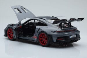 Porsche 911 992 GT3 RS Arctic Harmaa Pyro Punainen Norev 1:18 187350 Metalli — kuva 5 / 8