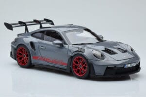 Porsche 911 992 GT3 RS Arctic Harmaa Pyro Punainen Norev 1:18 187350 Metalli — kuva 6 / 8