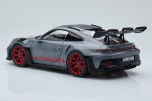Porsche 911 992 GT3 RS Arctic Harmaa Pyro Punainen Norev 1:18 187350 Metalli — kuva 7 / 8