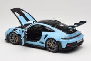 Porsche 911 992 GT3 RS Weissach Pack Gulf Blue Norev 1:18 187367 Metalli — kuva 5 / 8