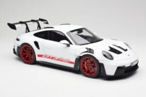 Porsche 911 992 GT3 RS Valkoinen & Pyro Punainen Norev 1:12 127530 Metalli — kuva 4 / 6