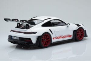 Porsche 911 992 GT3 RS Valkoinen Pyro Punainen Norev 1:18 187352 Metalli — kuva 3 / 8