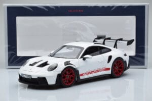 Porsche 911 992 GT3 RS Valkoinen Pyro Punainen Norev 1:18 187352 Metalli — kuva 8 / 8