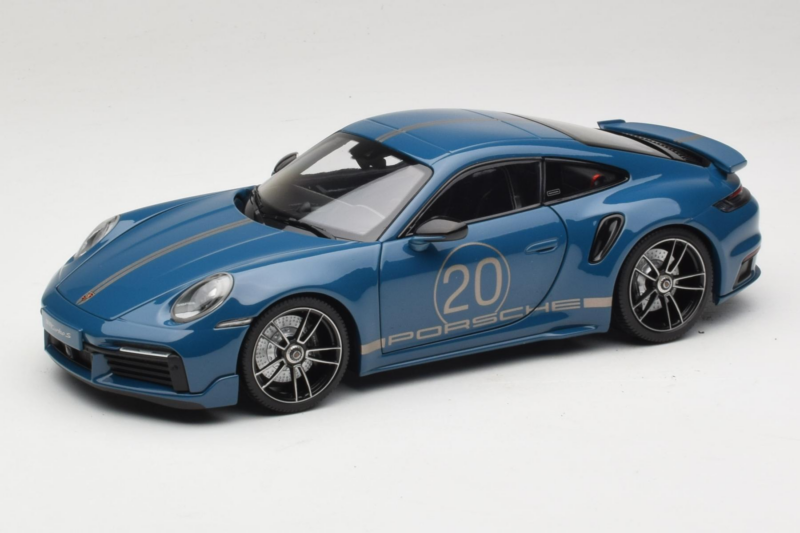 Porsche 911 992 Turbo S Coupe Sport Design Sininen Minichamps 1:18 113069073 Metalli