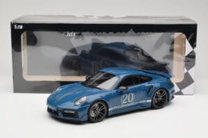 Porsche 911 992 Turbo S Sport Design Package Gentian Blue Metallic Minichamps 1:18 155069170 Metalli — kuva 6 / 6