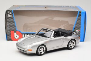 Porsche 911 993 Carrera Cabriolet Hopea Bburago 1:18 18-12039 Metalli — kuva 8 / 8