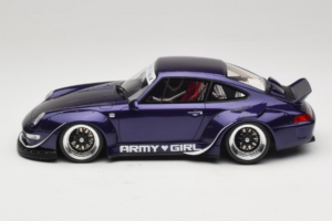 Porsche 911 993 RWB Army Girl Violetti GT Spirit 1:18 GT562 Hartsi — kuva 3 / 6