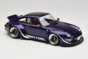 Porsche 911 993 RWB Army Girl Violetti GT Spirit 1:18 GT562 Hartsi — kuva 4 / 6