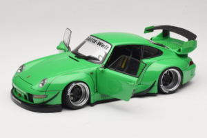 Porsche 911 993 RWB Vihreä Gun Grey Wheels AUTOart 1:18 78151 Komposiitti — kuva 2 / 8