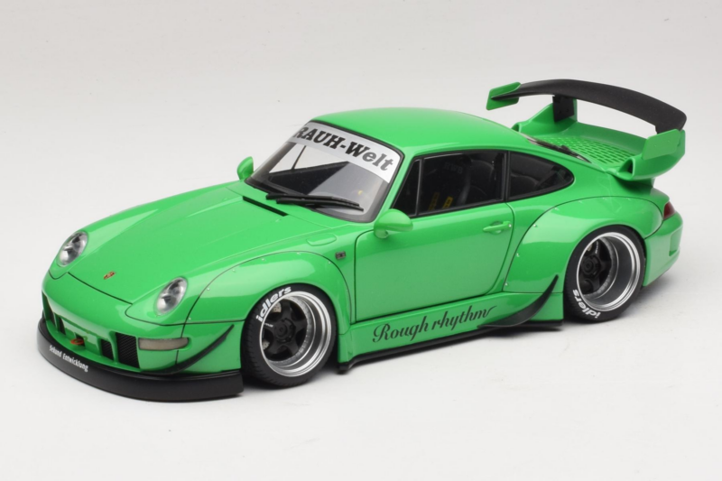 Porsche 911 993 RWB Vihreä Gun Grey Wheels AUTOart 1:18 78151 Komposiitti