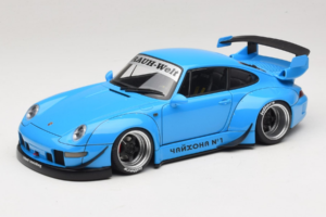 Porsche 911 993 RWB Taivaansininen Gun Grey Wheels AUTOart 1:18 78152 Komposiitti