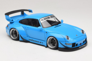 Porsche 911 993 RWB Taivaansininen Gun Grey Wheels AUTOart 1:18 78152 Komposiitti — kuva 6 / 8