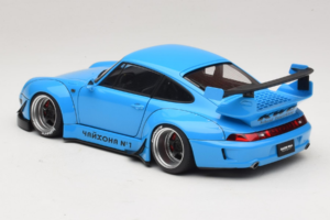 Porsche 911 993 RWB Taivaansininen Gun Grey Wheels AUTOart 1:18 78152 Komposiitti — kuva 7 / 8