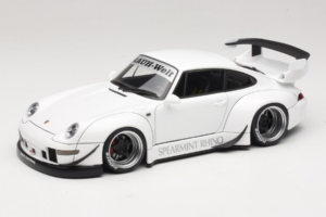 Porsche 911 993 RWB Valkoinen Gun Grey Wheels AUTOart 1:18 78150 Komposiitti