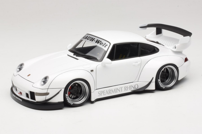 Porsche 911 993 RWB Valkoinen Gun Grey Wheels AUTOart 1:18 78150 Komposiitti