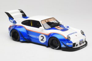 Porsche 911 993 RWB X Liberty Walk Valkoinen Ja Sininen GT Spirit 1:18 GT530 Hartsi — kuva 4 / 8