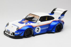 Porsche 911 993 RWB X Liberty Walk Valkoinen Ja Sininen GT Spirit 1:18 GT530 Hartsi