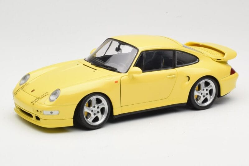Porsche 911 993 Turbo S Keltainen UT Models 1:18 27836 Metalli