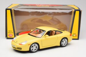 Porsche 911 996 Carrera Keltainen Bburago 1:18 30085-M1 Metalli — kuva 8 / 8