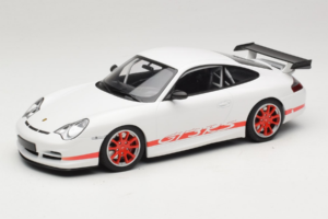 Porsche 911 996 GT3 RS Valkoinen Punainen Raita Minichamps 1:18 155062020 Metalli