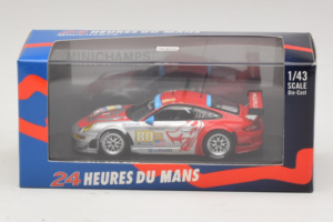 Porsche 911 997 GT3 RSR #80 J. Bergmeister / S. Neiman / D. Law 24 Hours of Le Mans 2009 Minichamps 1:43 400096980 Metalli — kuva 4 / 4