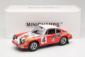 Porsche 911 S #4 G. Larrousse / M. Perramond 2nd Place Rally Monte Carlo 1972 Minichamps 1:18 107726804 Hartsi — kuva 6 / 6